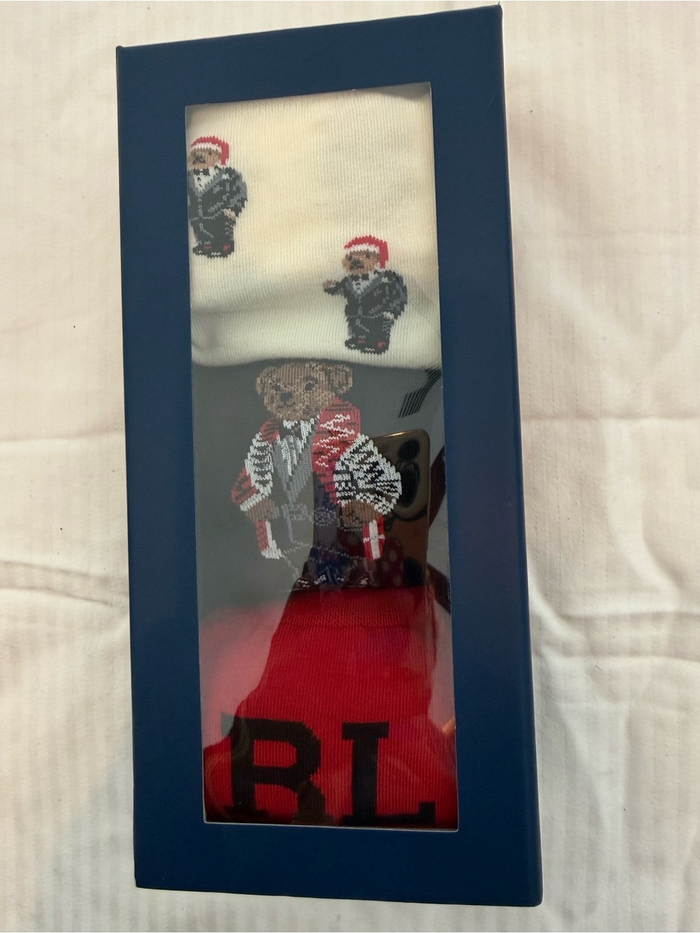 New mens Polo by Ralph Lauren Bear Socks Gift Set
